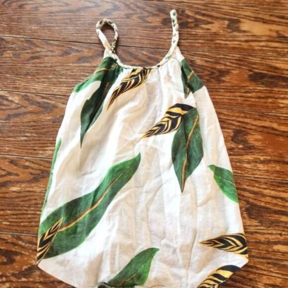 FARM Rio Tops - Farm Rio Tropicalistic white Palm tank sz XS